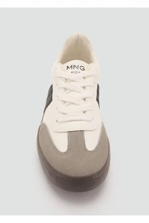 Детские кожаные кроссовки для мальчиков Mango Kids, Gray — фото 4