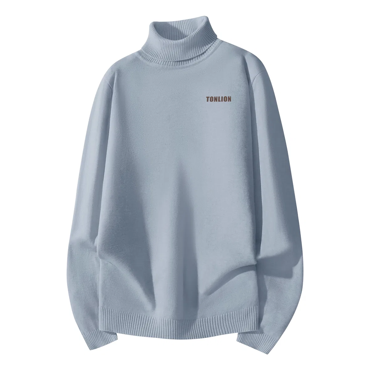 Детский свитер с высоким воротником японский ретро Tonlion, Light Grey