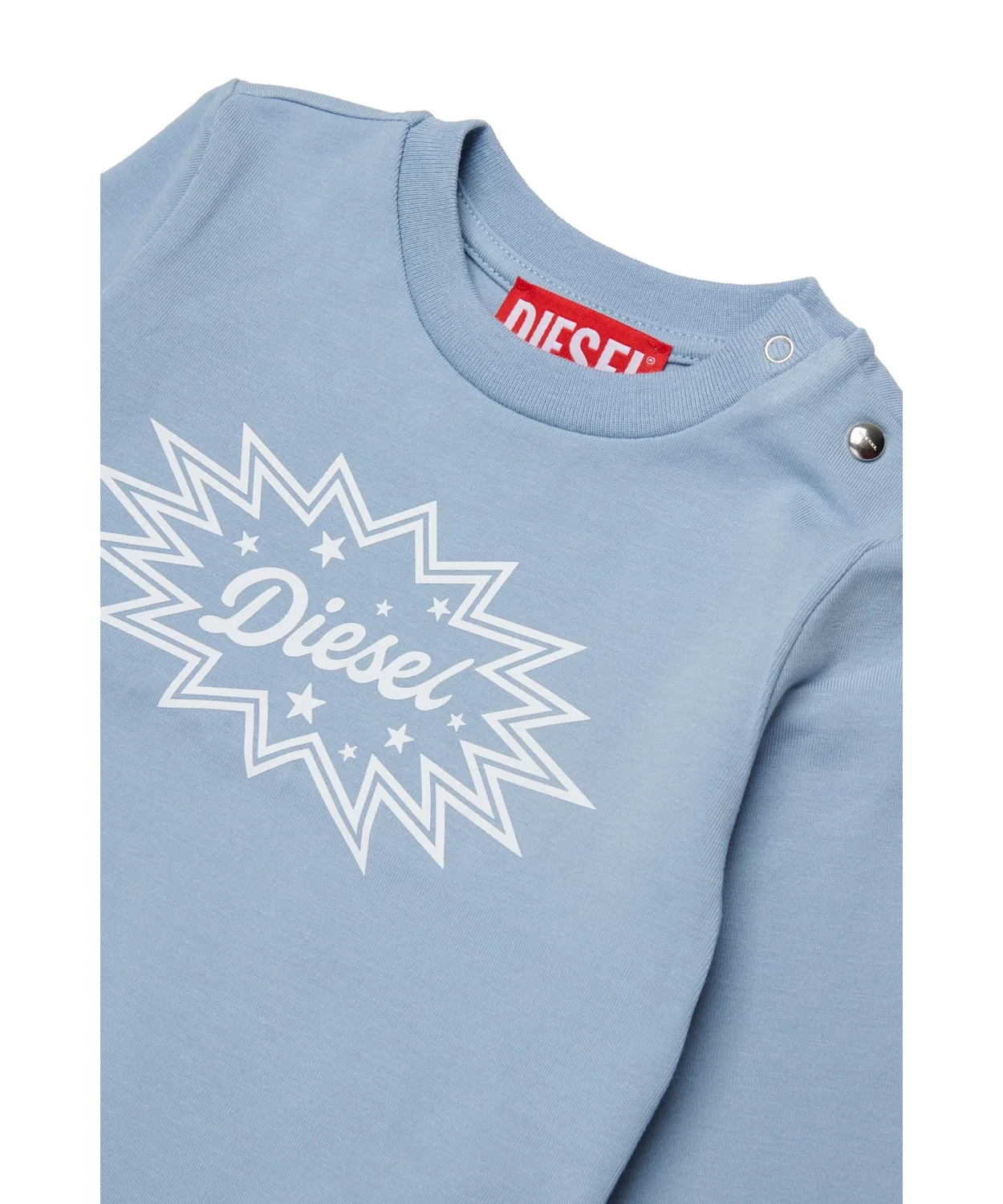 Детская футболка с длинным рукавомс принтом DIESEL, Light Blue — фото 3