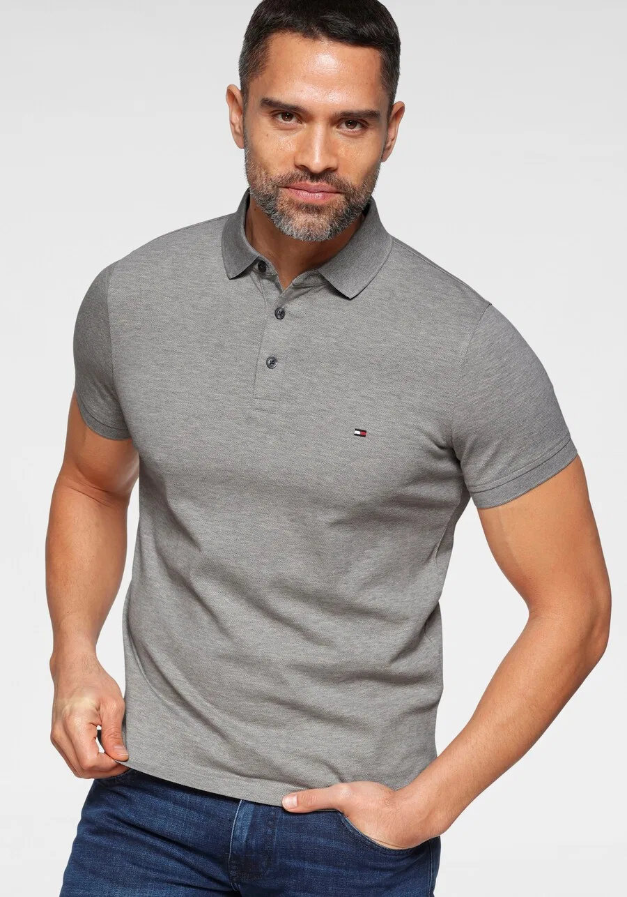 Рубашка TOMMY HILFIGER '1985 Slim Fit' серого цвета с пятнистым рисунком — фото 3