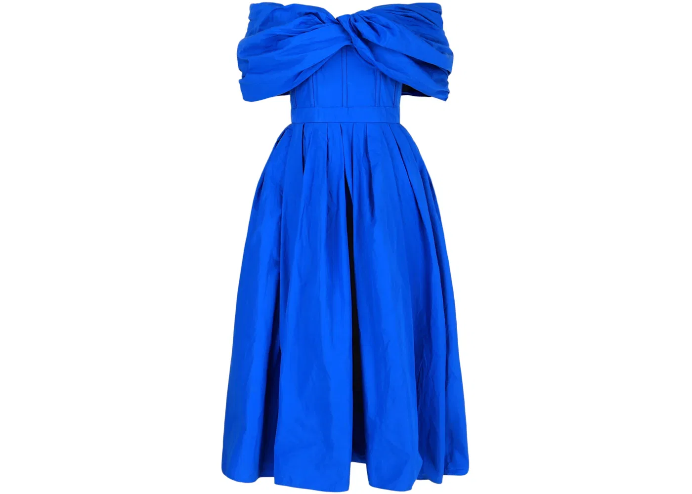 Женское платье-миди с открытыми плечами Alexander McQueen, Blue
