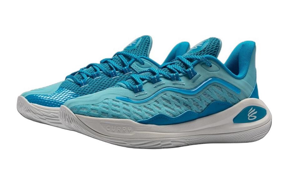 Баскетбольные кроссовки Curry 11 Kids, низкие, небесно-голубые Under Armour, голубой — фото 2