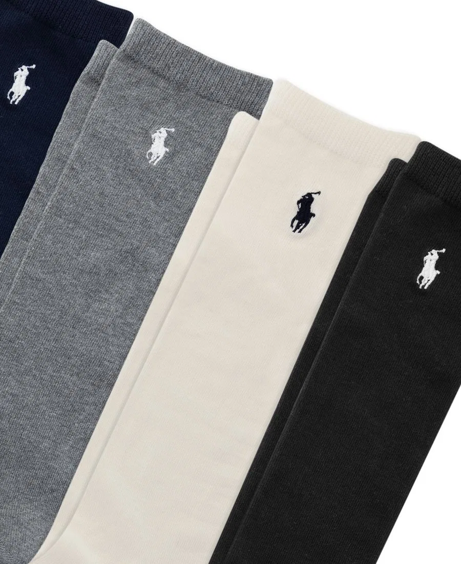 Комплект носков с брендом Polo Ralph Lauren, набор 3+1, Black/White/Gray — фото 3