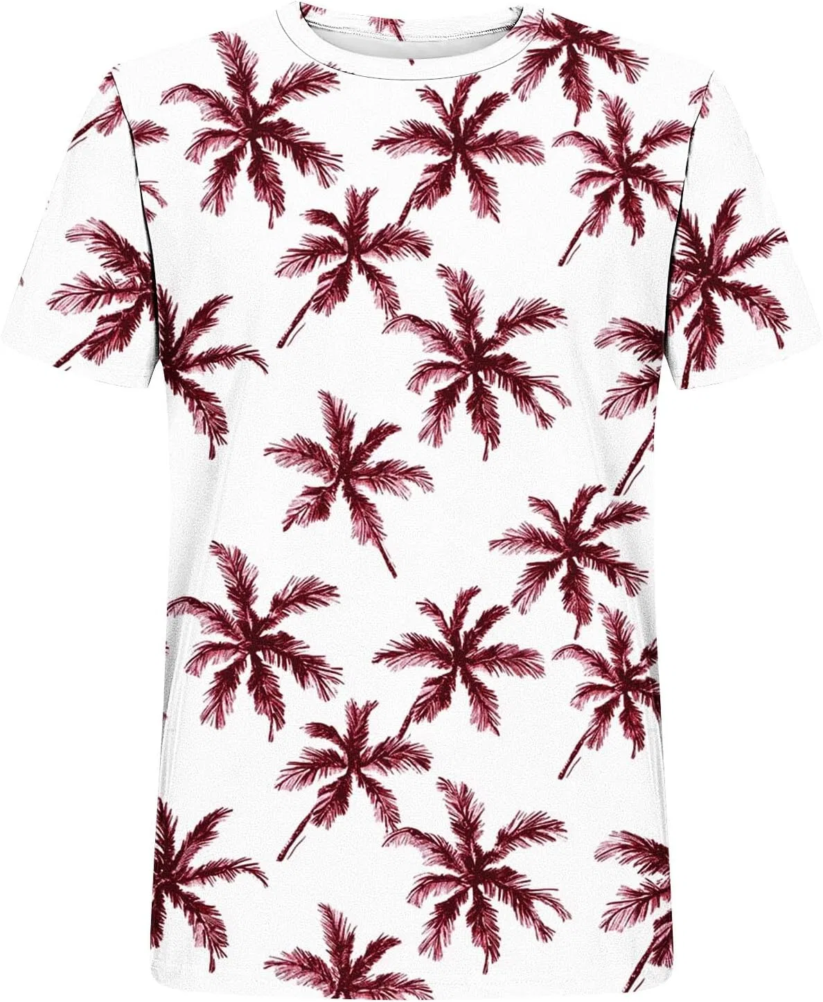 Мужская футболка с принтом Hawaiian Palm Beach, Wine — фото 3