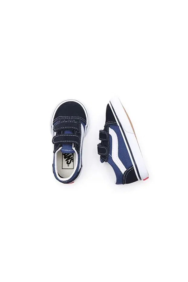 Детские кеды для девочек на шнуровке Old School Vans, Темно-Синий — фото 4