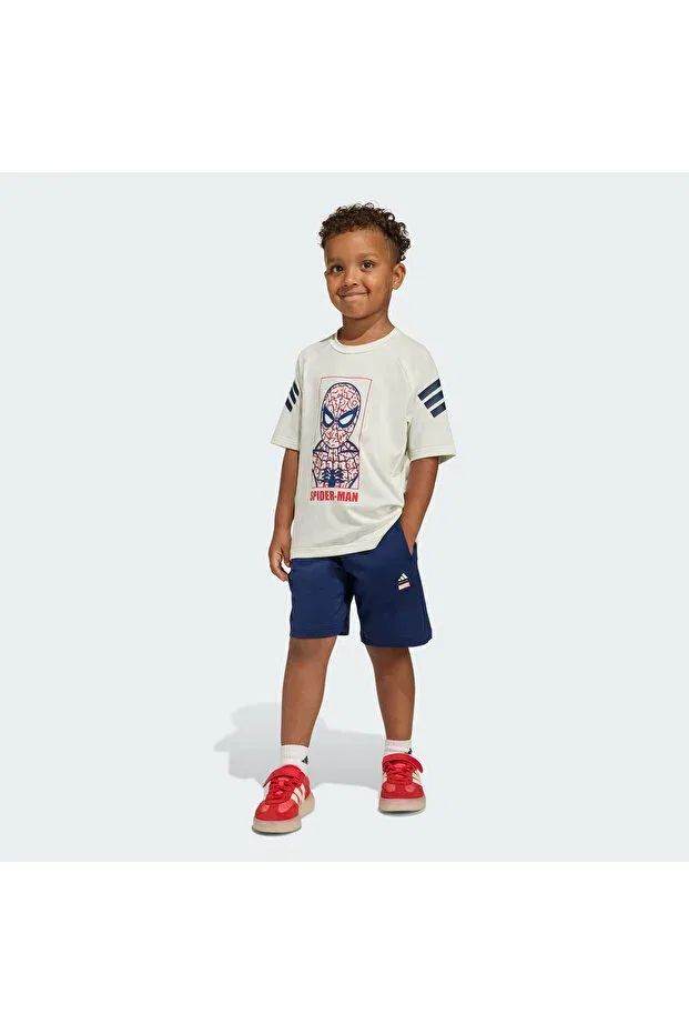 Детский спортивный комплект для девочек с коротким рукавом Adidas, White — фото 3