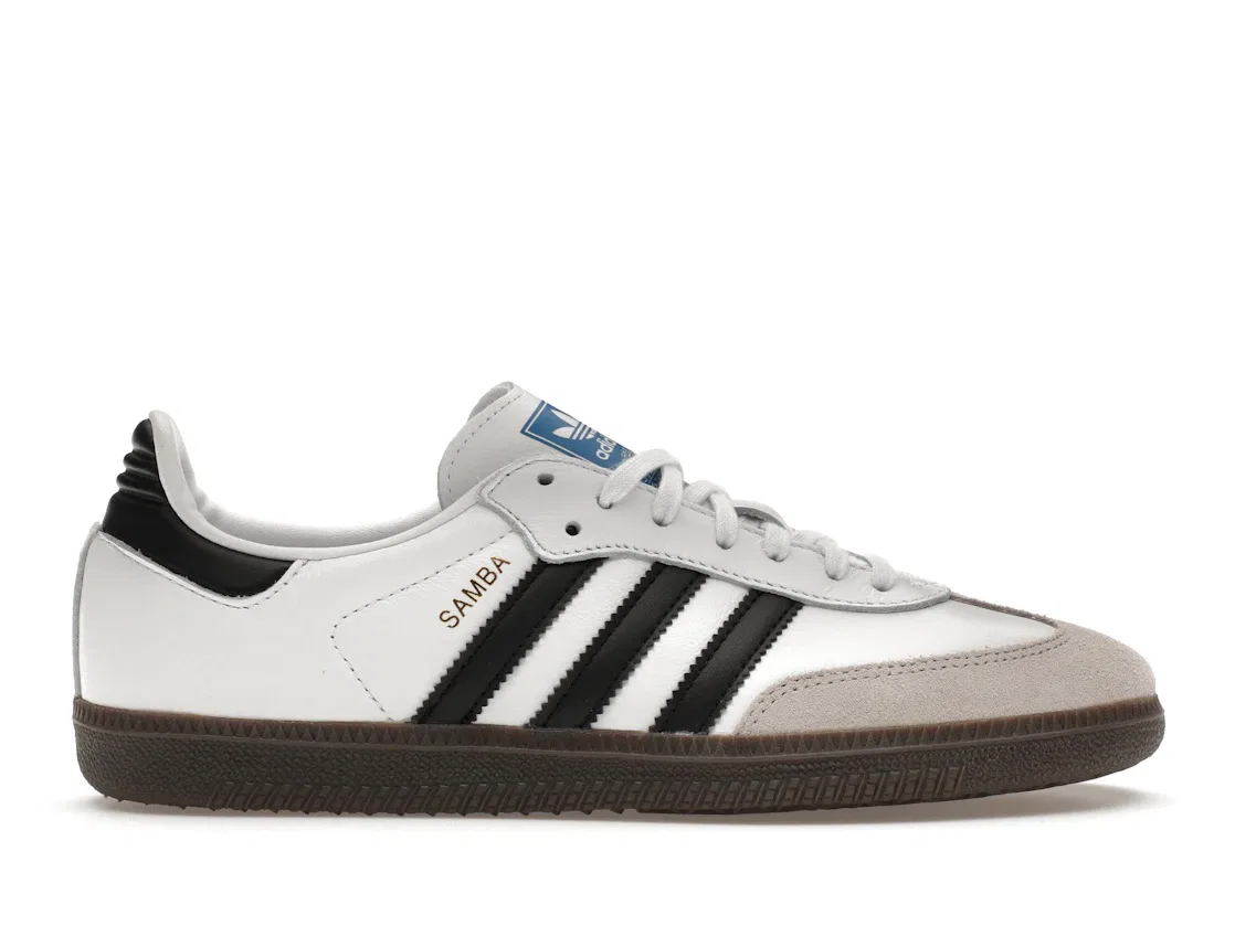 Детские кроссовки для мальчиков и девочек с замшевыми вставками Adidas Samba OG, Cloud White Core Black Gum