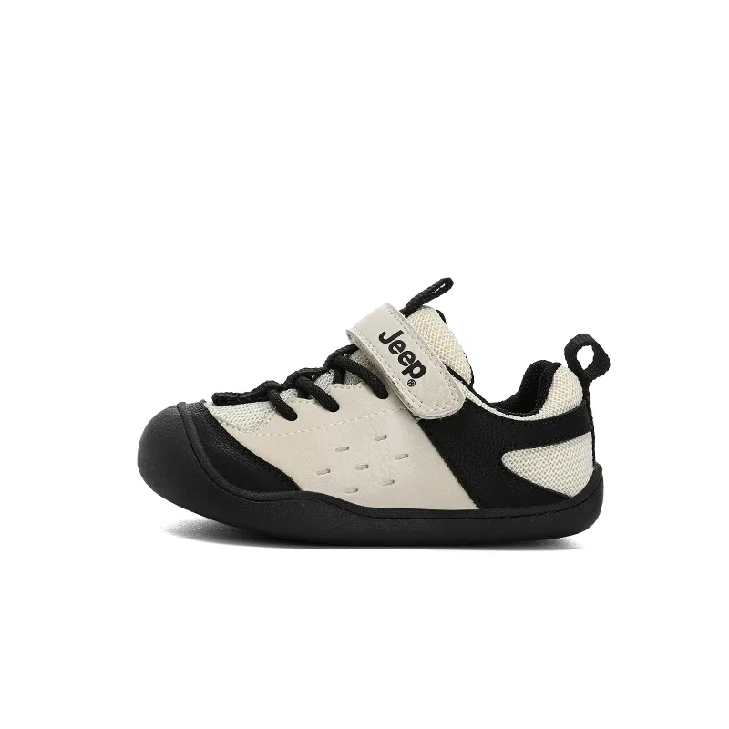 Детские кроссовки для мальчиков с защитой от скольжения Jeep Spring Morning 2.0, Cream White/Obsidian Black