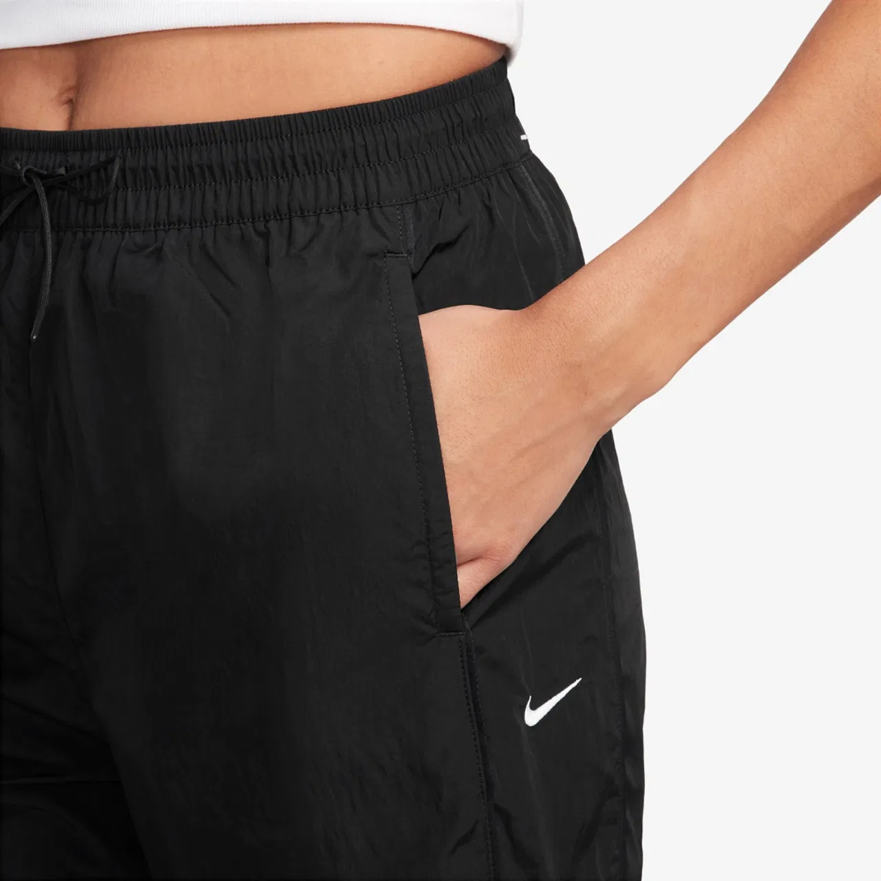 Женские брюки Windrunner Woven HR OH Nike, черный/белый — фото 3