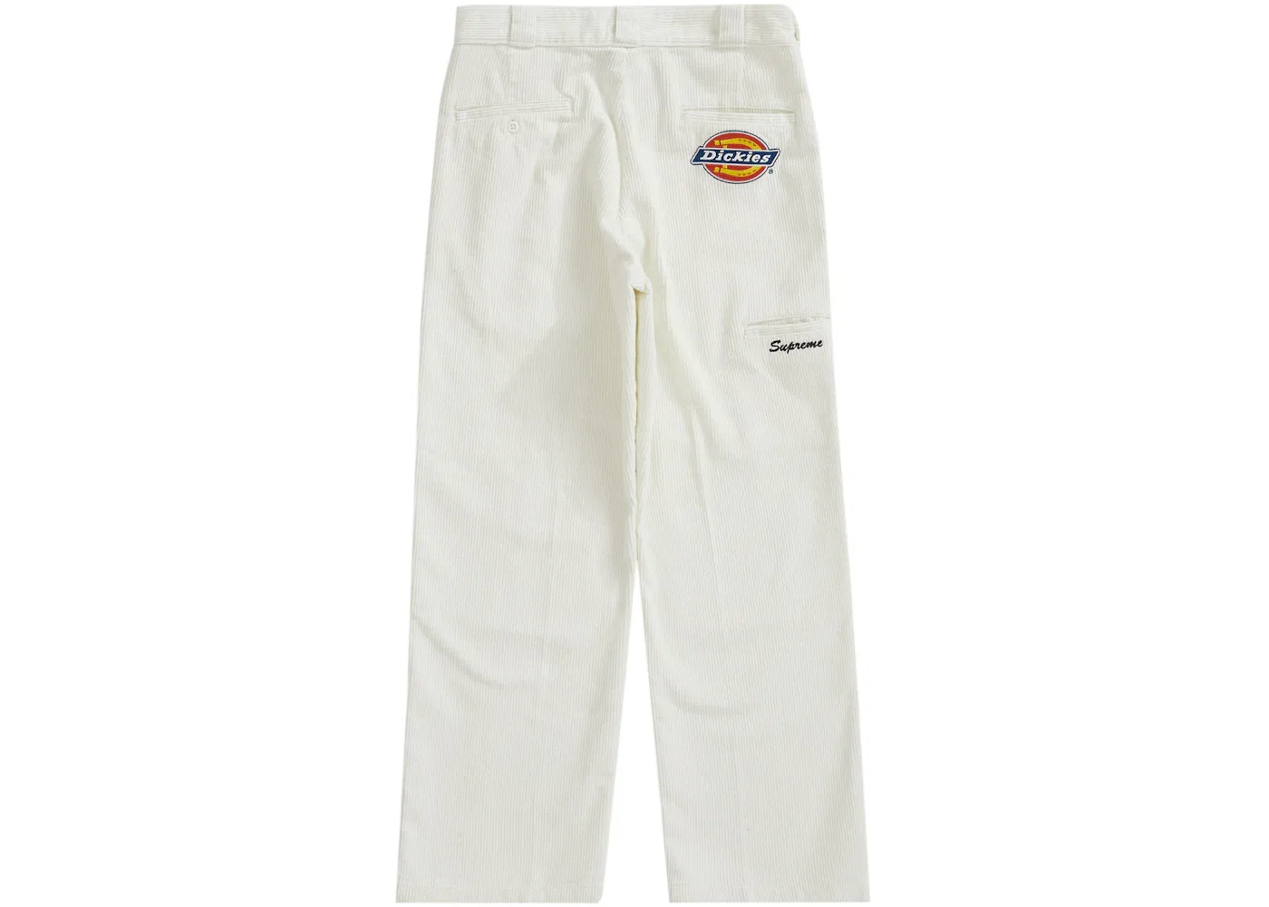 Мужские брюки из вельвета с двойной коленной частью Supreme Dickies Double Knee Corduroy Work Pant, White