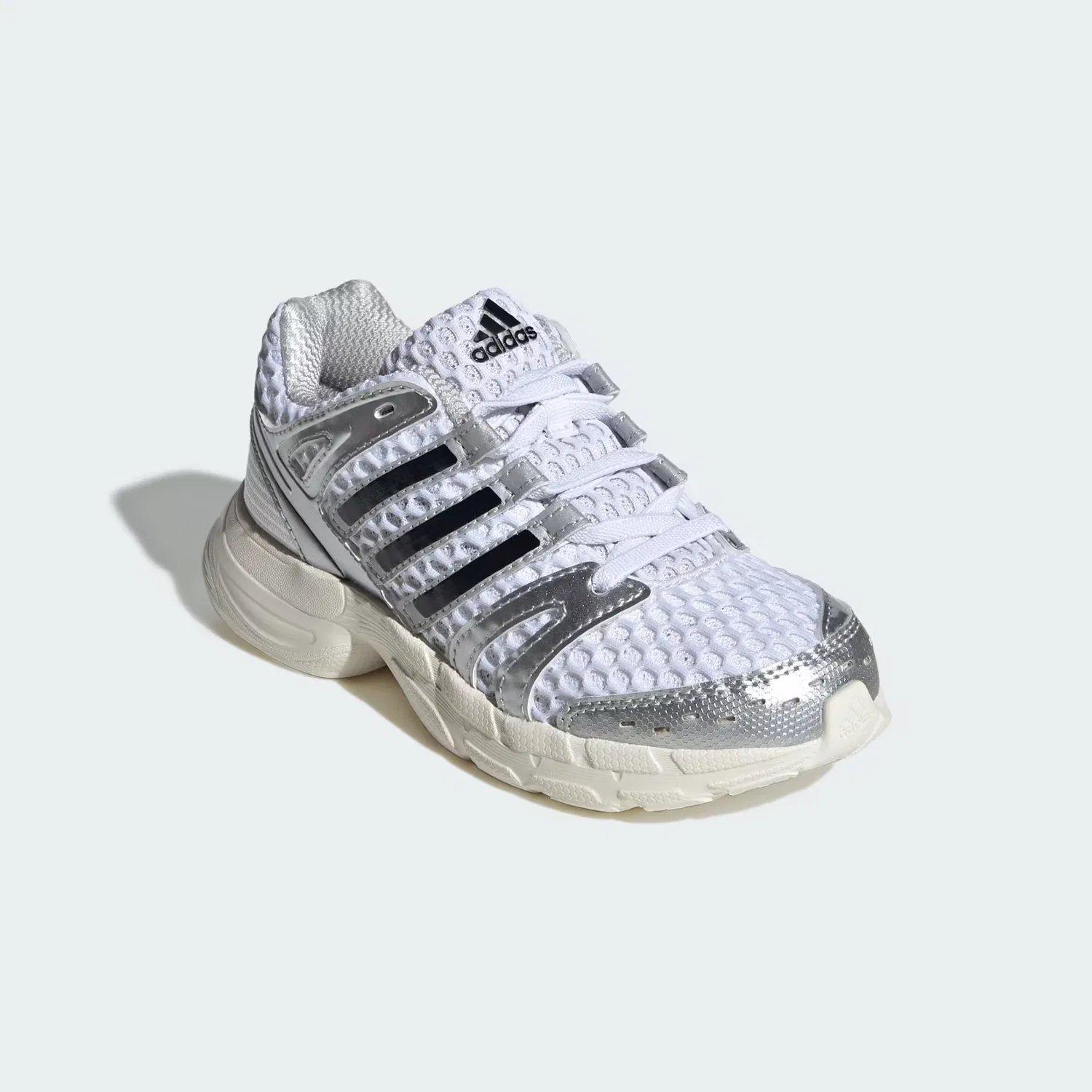 Детские кроссовки на эластичных шнурках Adistar Control 5 Adidas Originals, Cloud White/Silver Metallic/Grey One — фото 4