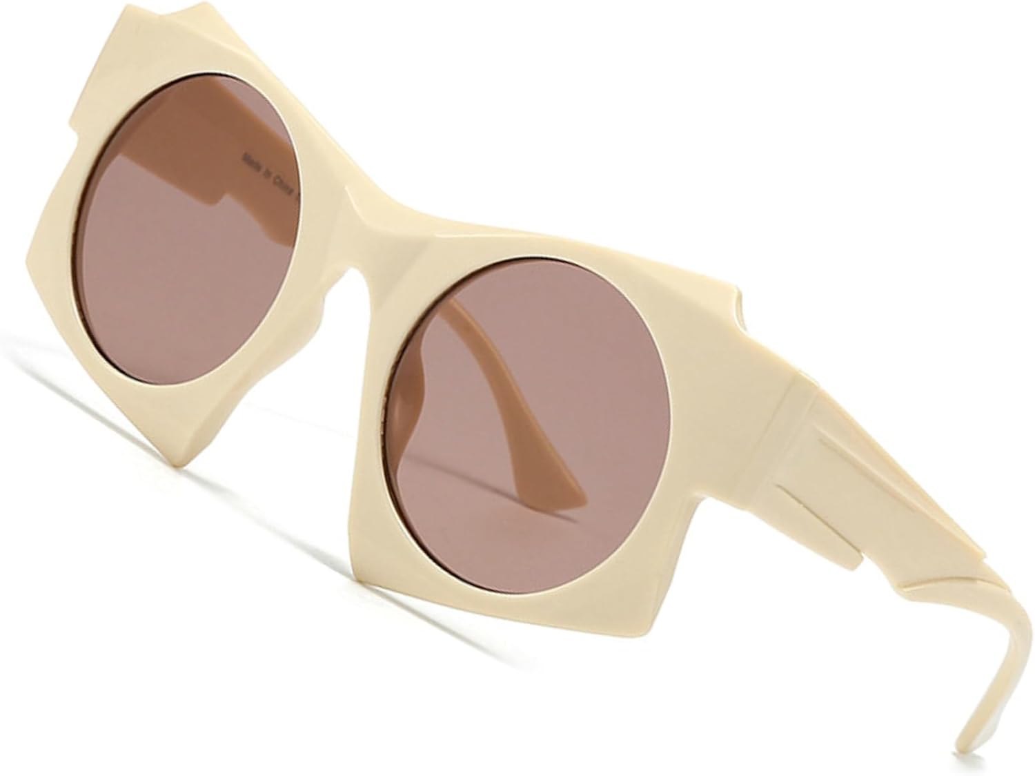 

Модные солнцезащитные очки Polygon Square для женщин, ретро, ​​увеличенного размера, трендовые градиентные солнцезащитные очки для мужчин в стиле панк, размер N45 mincl, Champagne