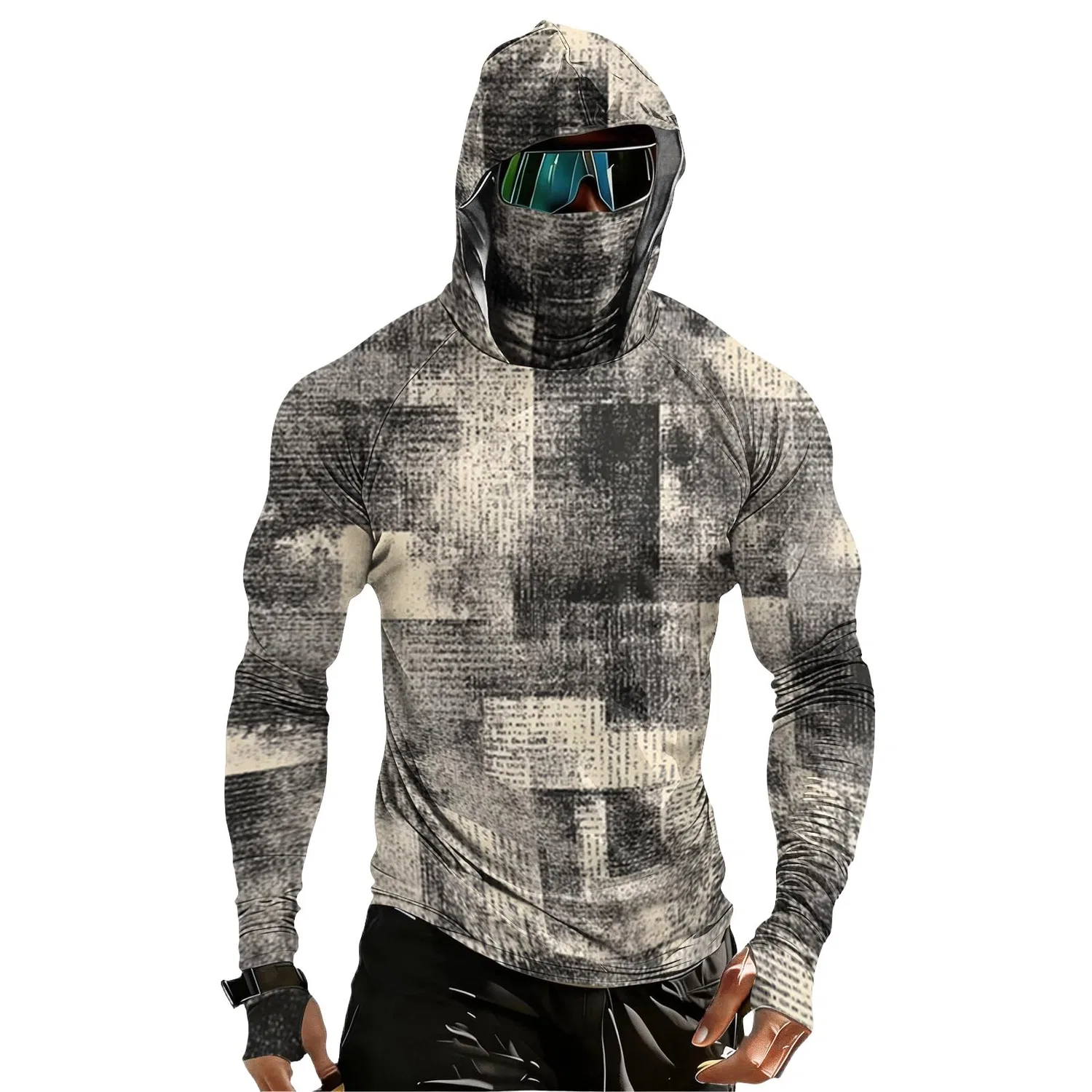 Мужская футболка с защитой UPF 100+ rashguard, 02-kaki