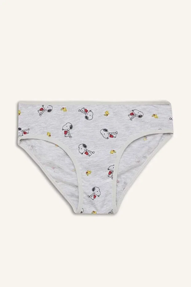Детские трусы для девочек с принтом Snoopy Printed Combed Cotton Defacto, White-Wt34 — фото 2