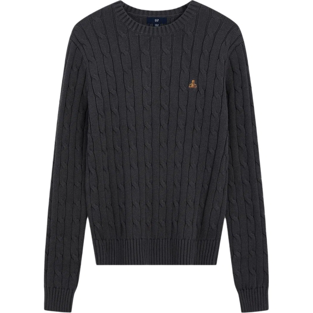 Женский свитер с круглым вырезом Black Gray GAP