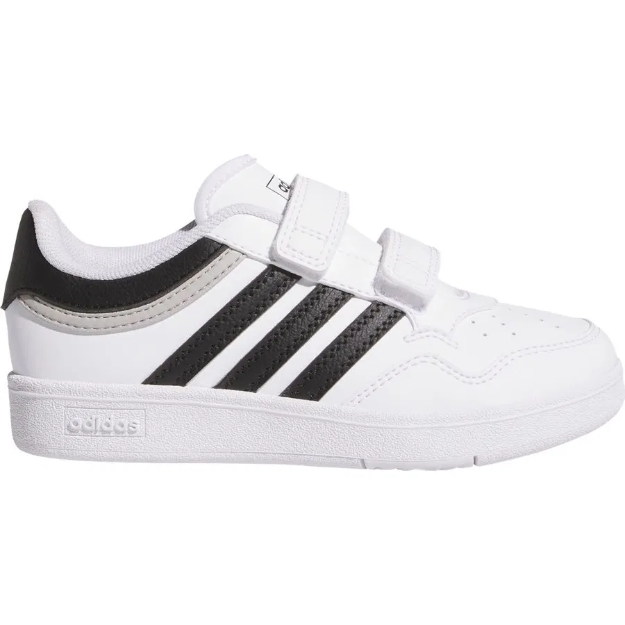 Кеды с липучками Hoops 4.0 adidas, Бело-черно-серый