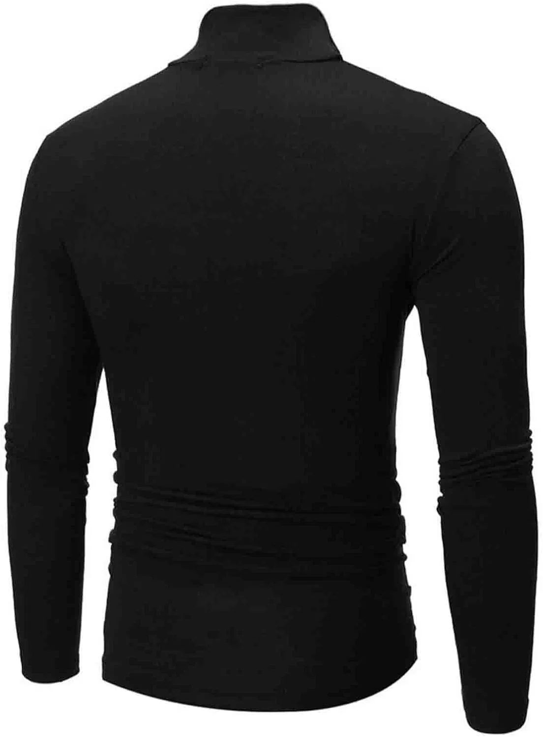 Мужская футболка с длинным рукавом и горлом-стойкой Regular Fit, Black — фото 4