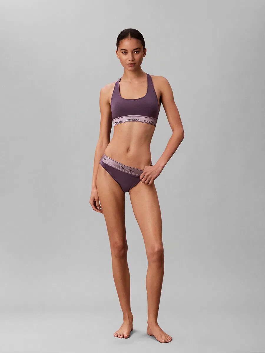 Бюстгальтер-бралетт Calvin Klein фиолетового цвета — фото 3