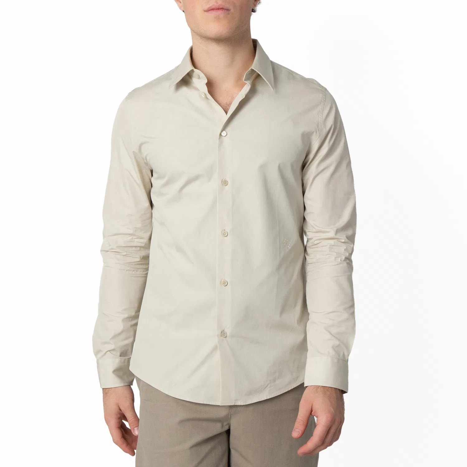 Рубашка с длинным рукавом EKD Logo Cotton Long-Sleeve Shirt Burberry, Plaster