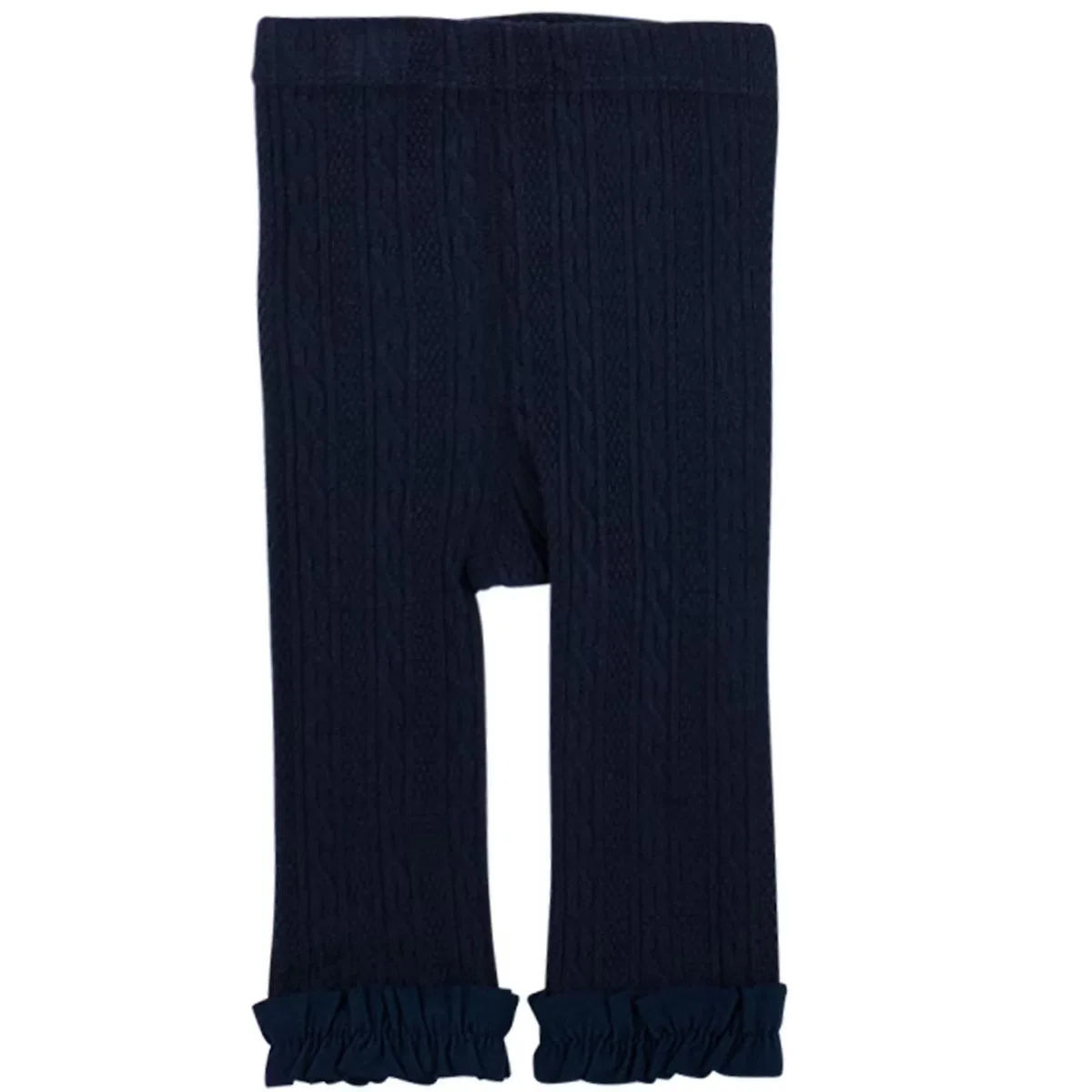 Колготки без стоп с вязаным узором RuffleButts, Dark Navy