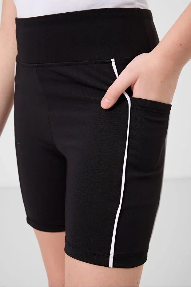 Детские леггинсы для девочек черные базовые Tommy Life, Black — фото 4