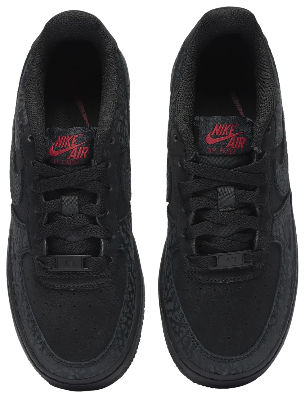 Детские кроссовки для мальчиков с кожаным верхом Air Force 1 Low Nike, черный/серый/красный — фото 4