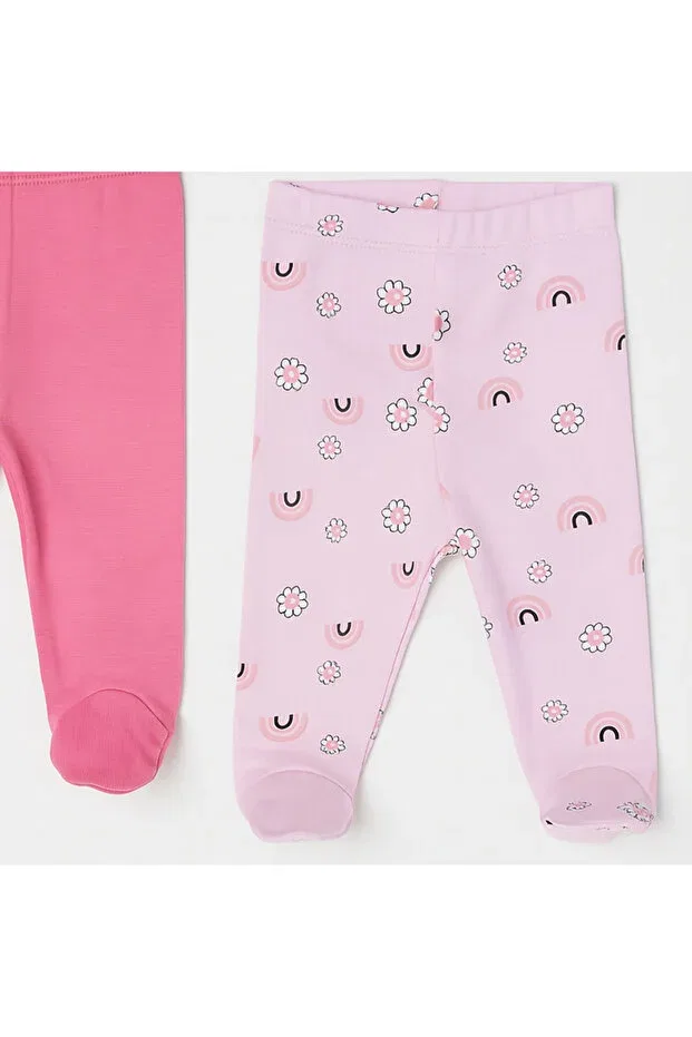 Детские брюки для девочек с принтом For My Baby, Pink — фото 2