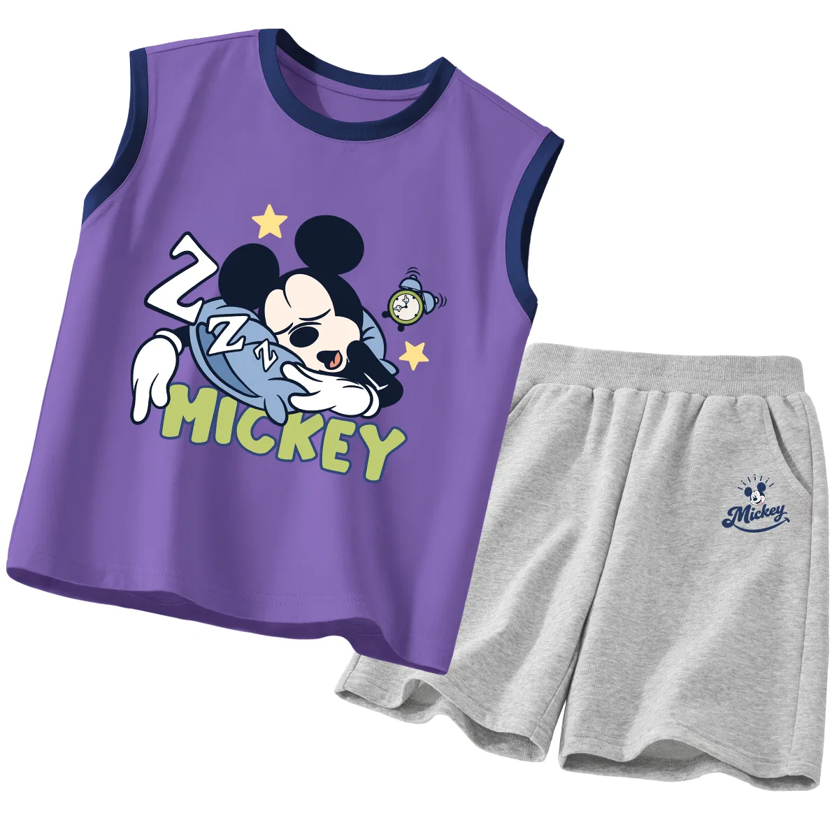 Спортивный костюм для детей, свободный, Disney, Discharge Blue Purple+Diqu Xichiki K Gray