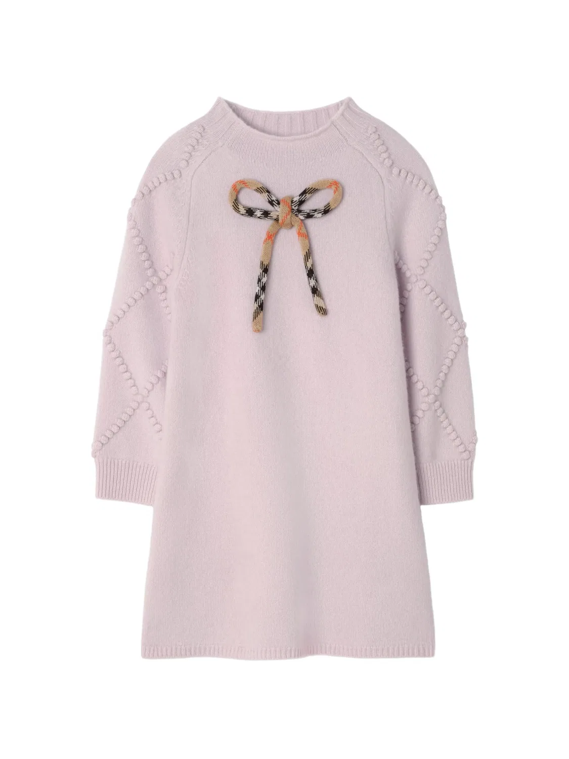 Клетчатое платье с бантом Burberry Kids, розовый