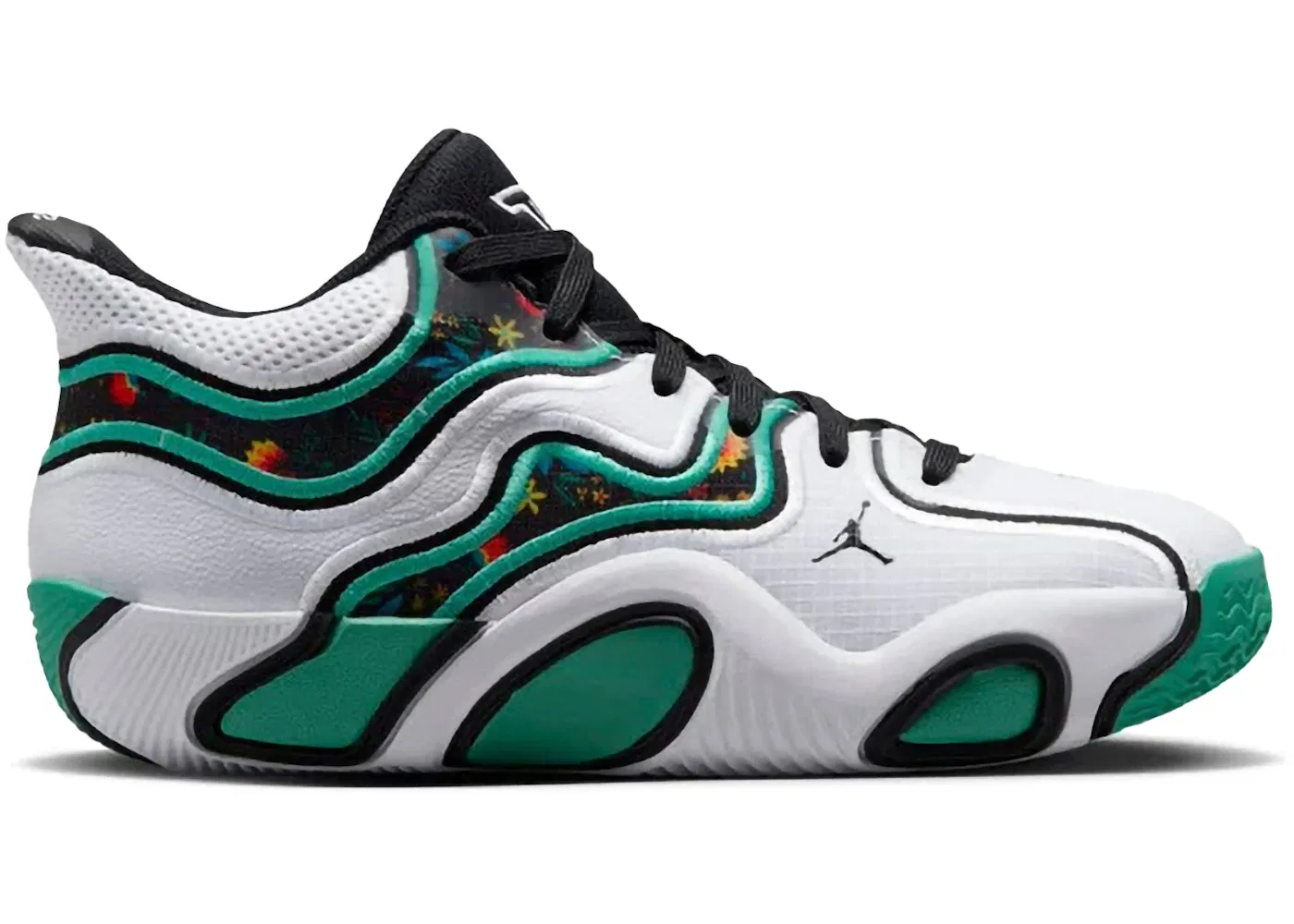 Детские кроссовки с длинным шнурком Jordan Tatum 3 Jordan, White/Black/Kinetic Green