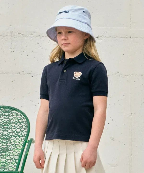 Футболка с пике-воротником и карманом, Enfant, Marithé, navy