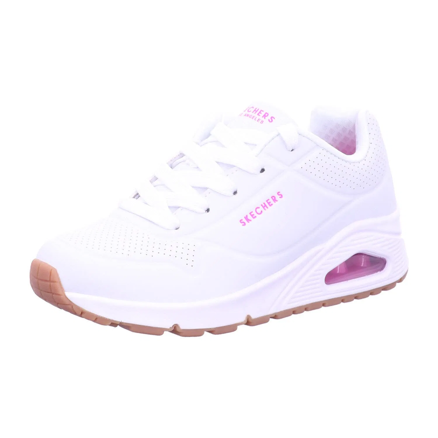 Детские кроссовки для девочек с принтом One Stand on Air Skechers, White Pu H Pink Trim