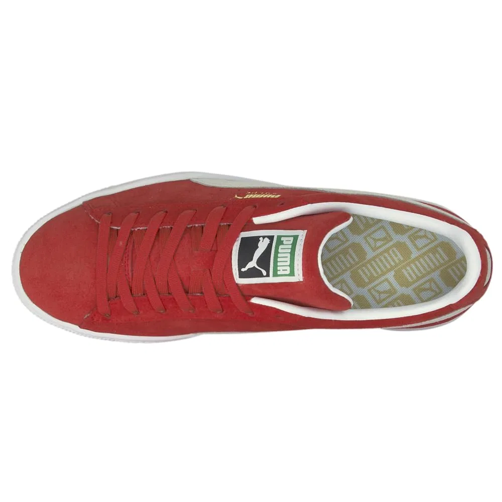 Детские кроссовки для девочек с замшевым верхом Suede Classic XXI PUMA, High Risk Red PUMA White — фото 4