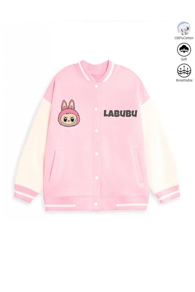 Детская куртка для девочек с принтом labubu college Kidmark Çocuk Modası, Multicolor — фото 3