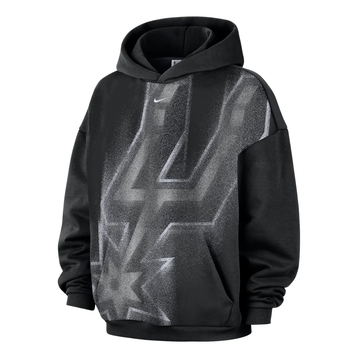 Мужское худи для баскетбола San Antonio Spurs Standard Issue Fleece Hoodie 'Black White' Nike, Black/White