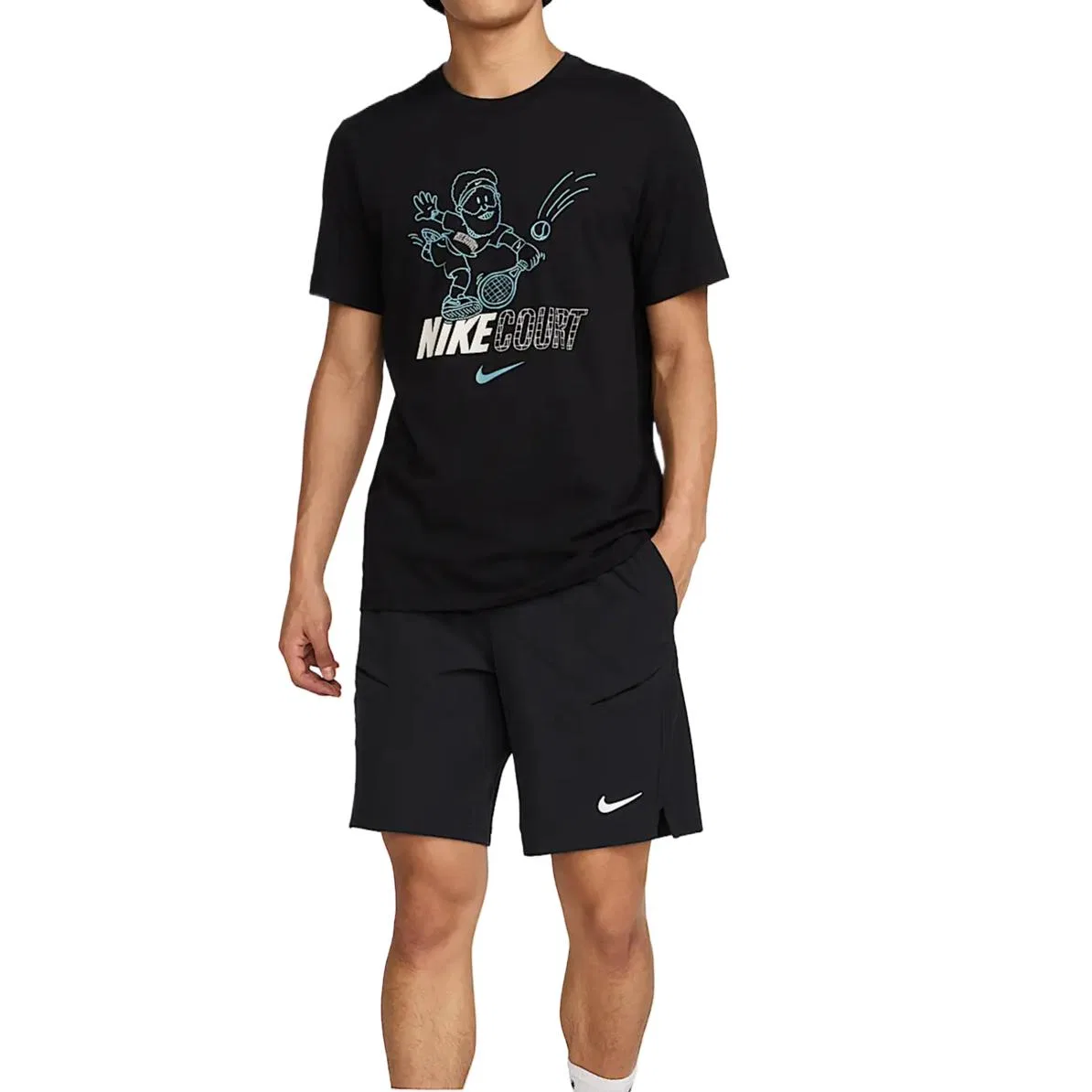 Мужская футболка Dri Fit с длинным рукавом Nike, Black — фото 4