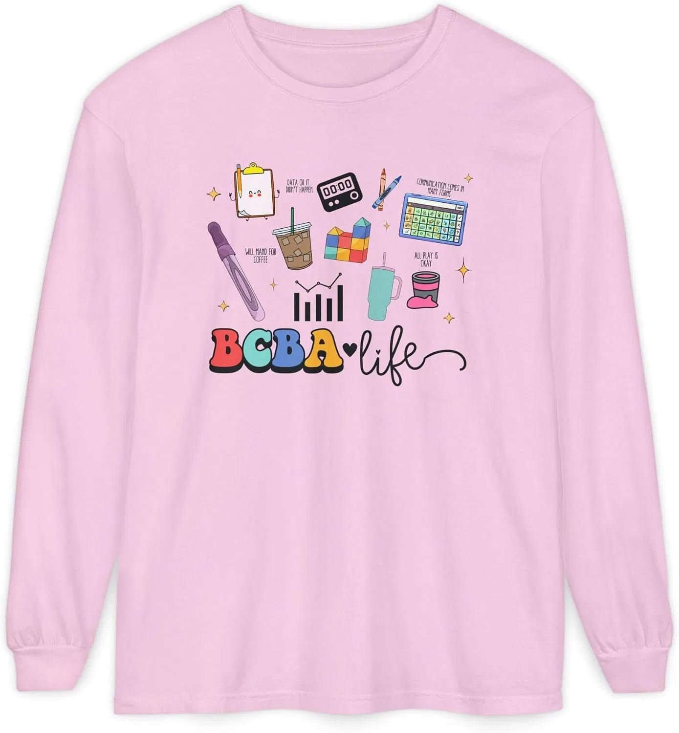 Мужская футболка с длинным рукавом с принтом BCBA Life Comfort Colors 6014, Blossom