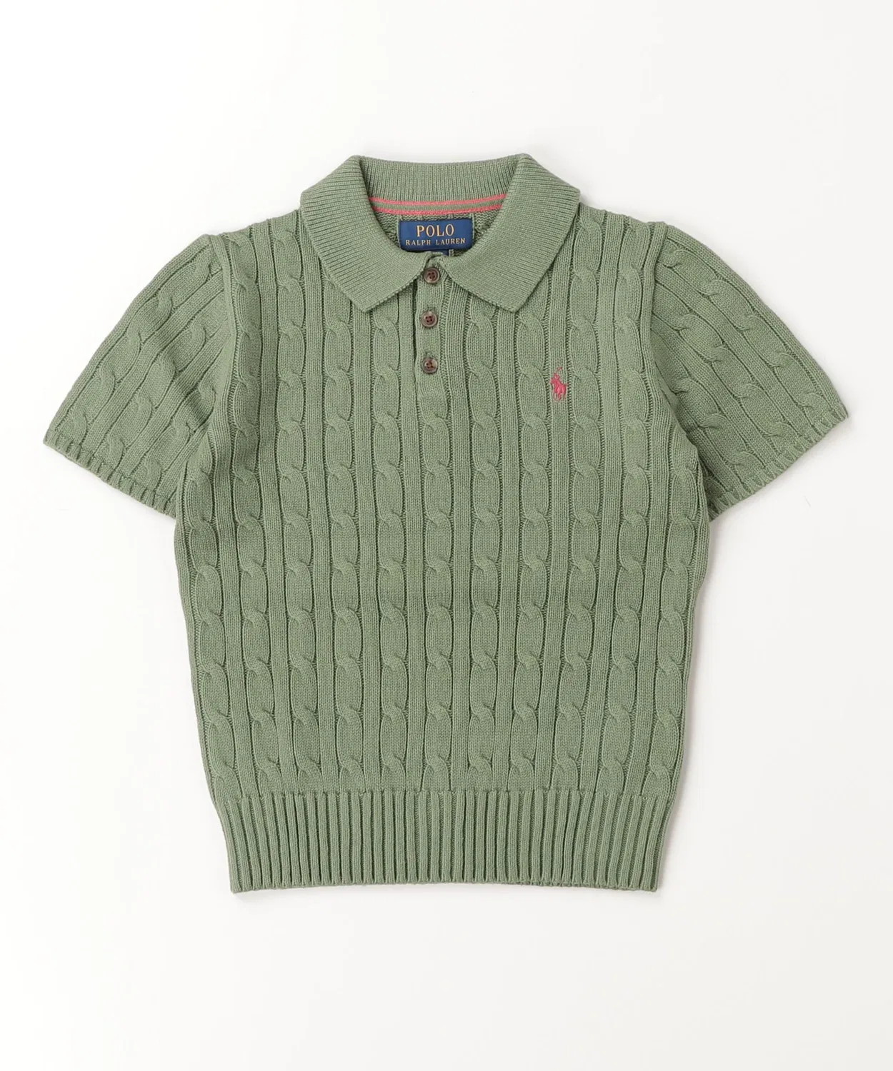 Детский свитер с поло-воротником из хлопка POLO RALPH LAUREN CHILDRENSWEAR, Green — фото 3