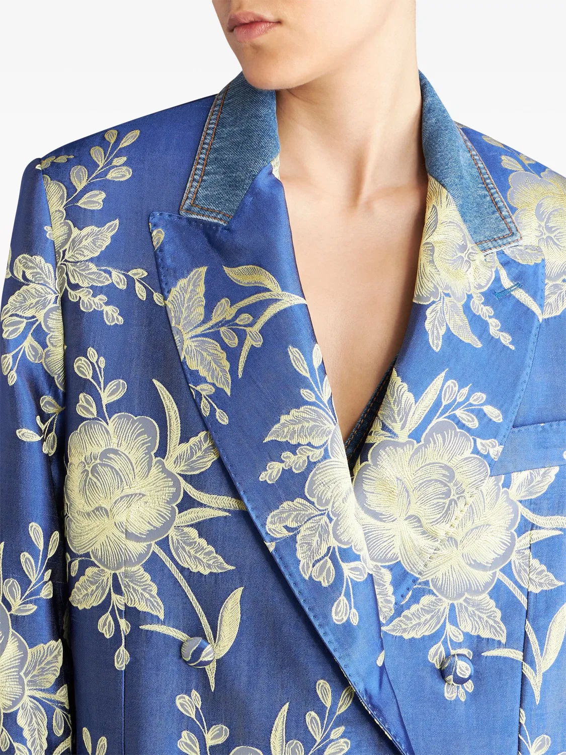 ETRO Блейзер жаккардовый синий — фото 3
