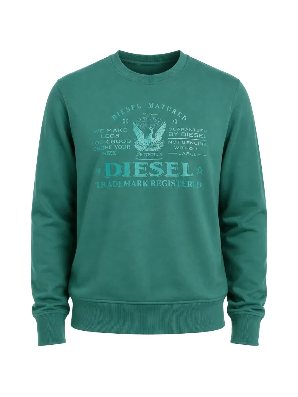 Свитшот с логотипом Diesel, зеленый