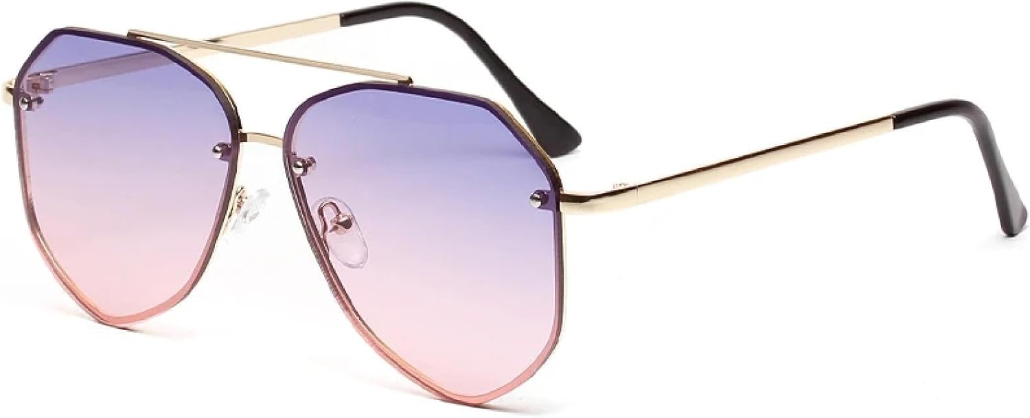 

Ретро круглые солнцезащитные очки для мужчин и женщин, роскошные металлические винтажные многоугольные солнцезащитные очки с золотистым покрытием, защита от УФ-излучения UV400 TKKTLLT, Purple Pink
