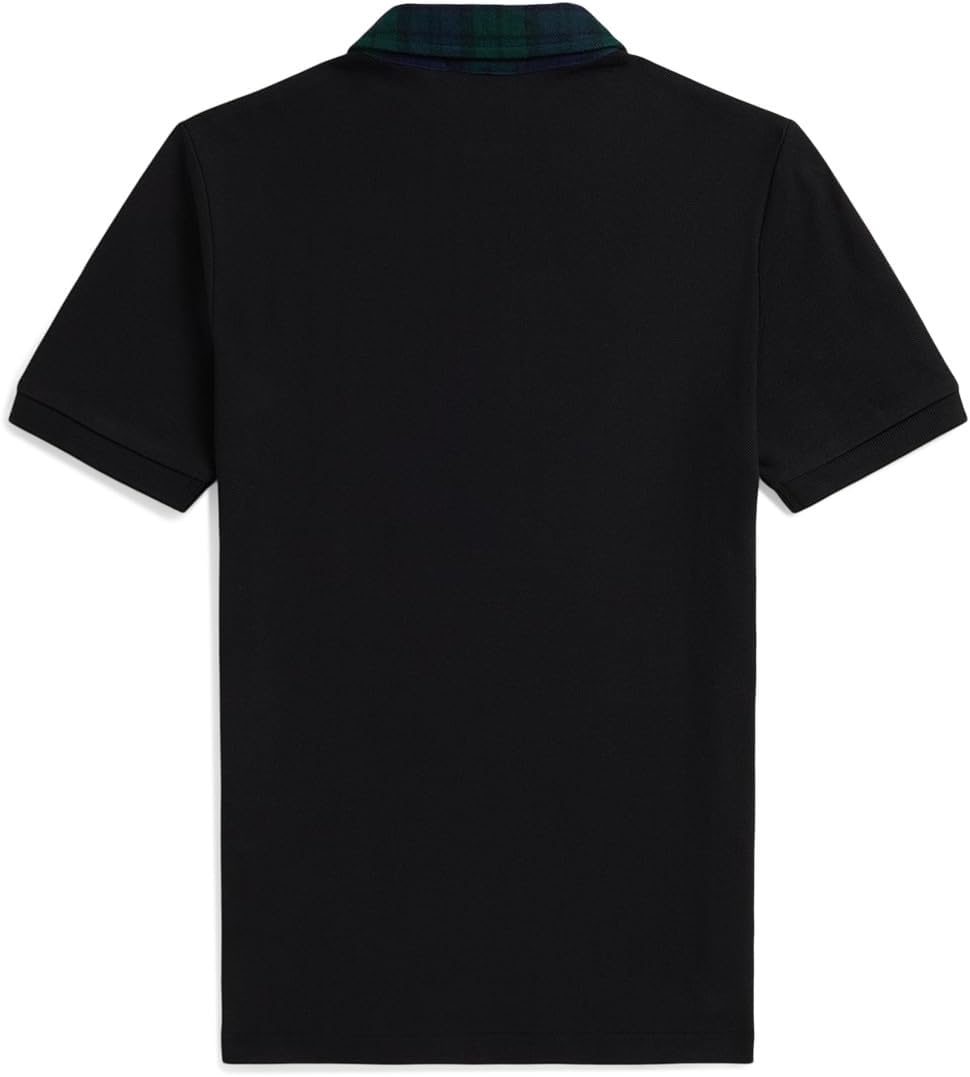 Рубашка-поло из хлопковой сетки с клетчатым воротником Polo Ralph Lauren Kids, Polo Black — фото 2