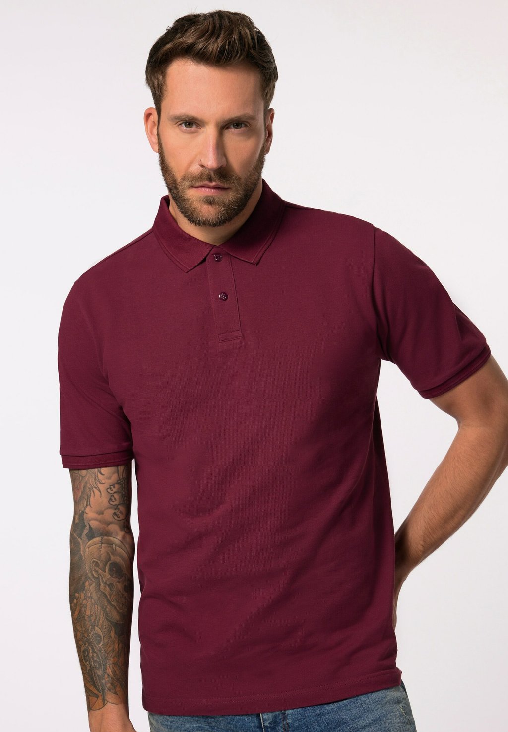 

Рубашка поло SHORT SLEEVE PRESS STUDS UP TO 8 XL JP1880, бордовый