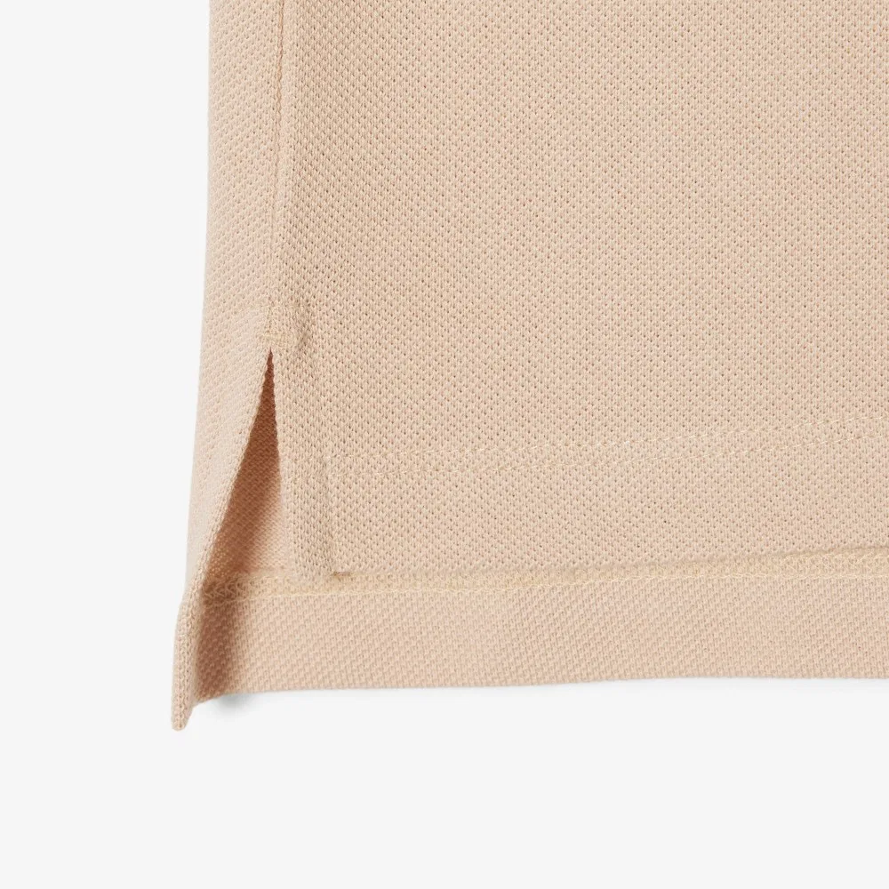 Поло Lacoste Basic Regular Fit, бежевое — фото 3