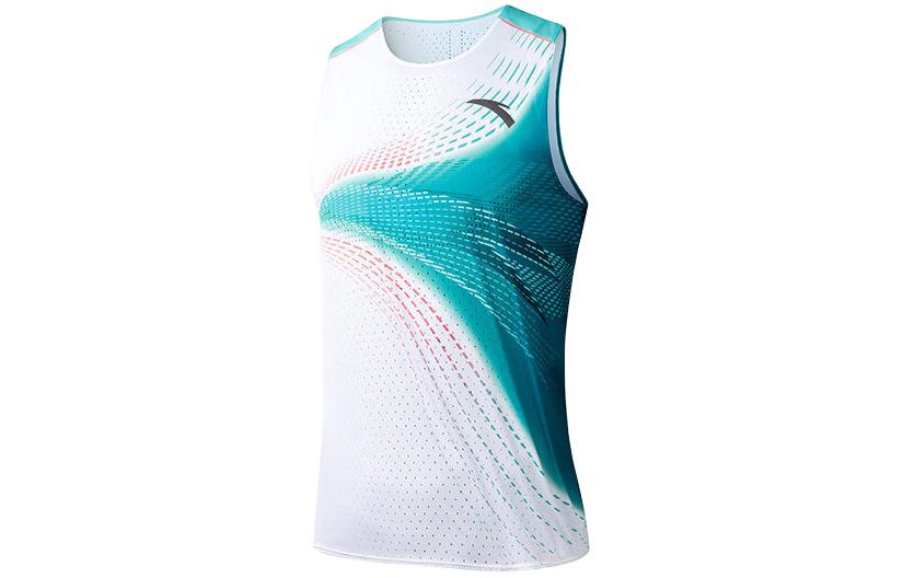 

Майка для бега Anta Running Collection чисто белая с принтом по всей поверхности