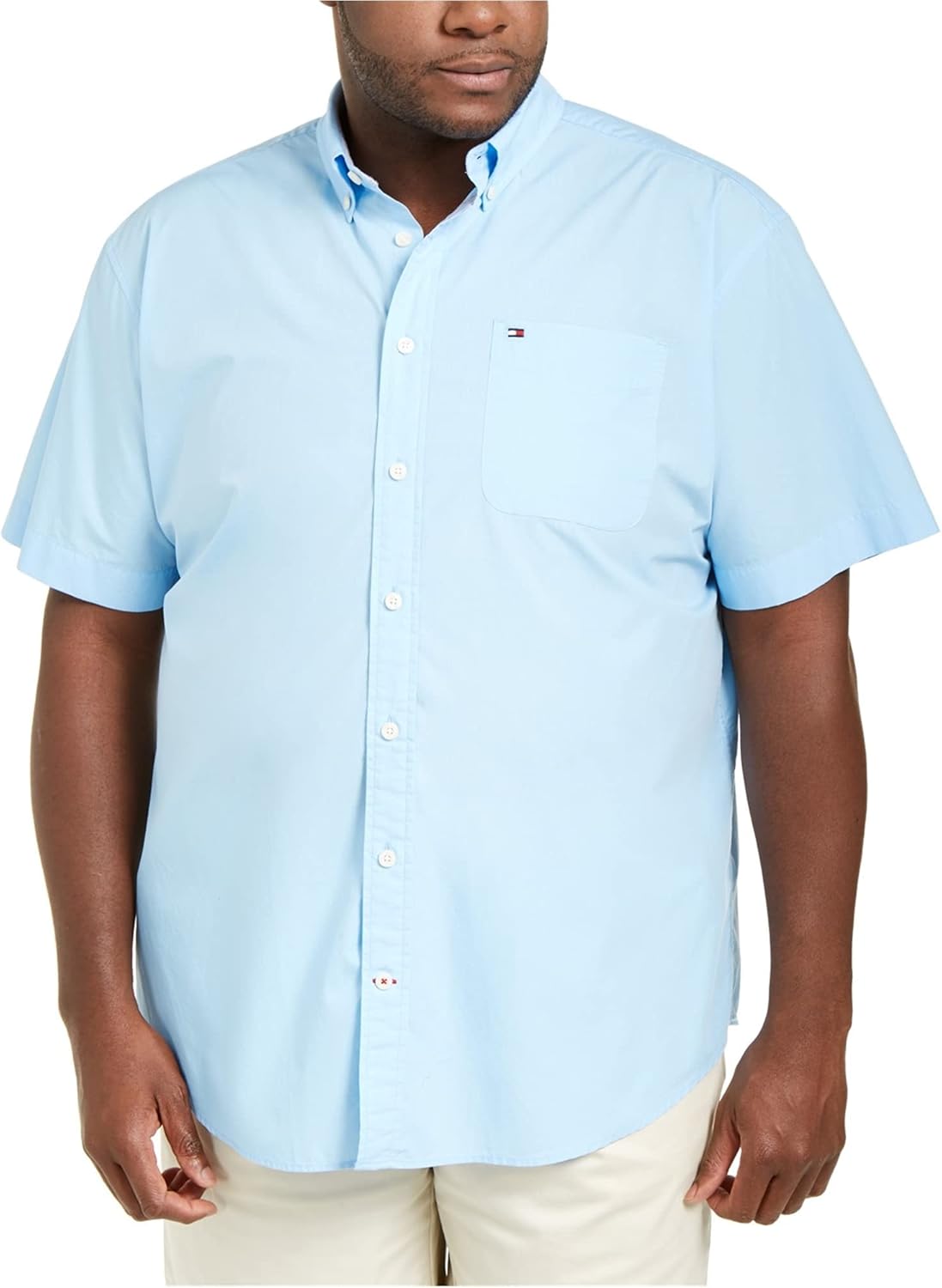 

Мужская рубашка Tommy Hilfiger с коротким рукавом и застежкой на пуговицы, Blue Bell
