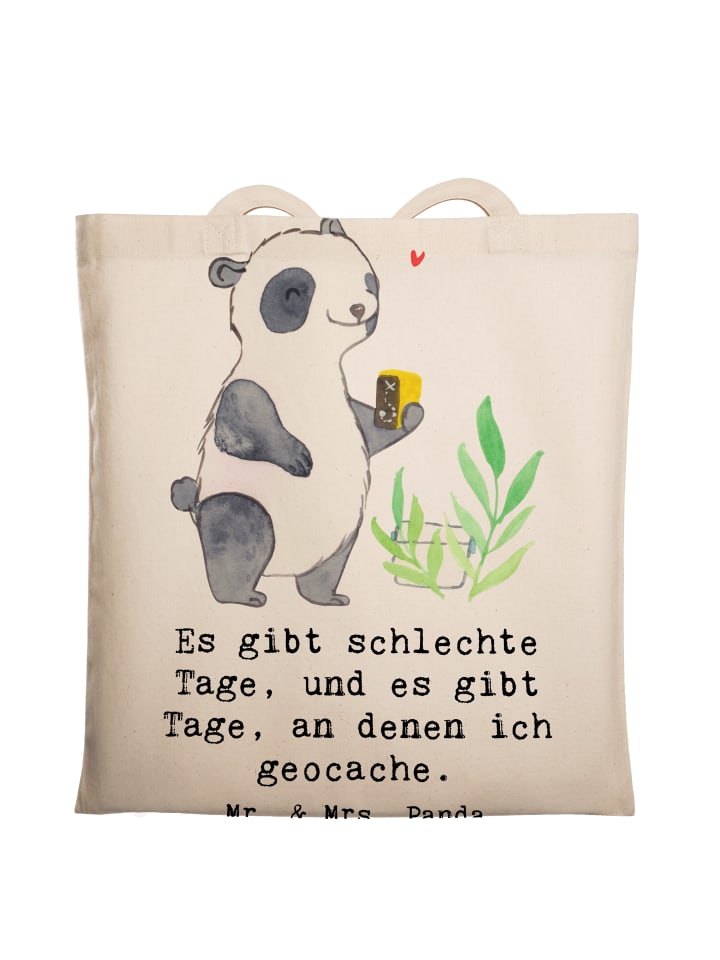 

Mr. & Mrs. Panda Сумка для геокэшинга "Панда" с надписью, кремового цвета