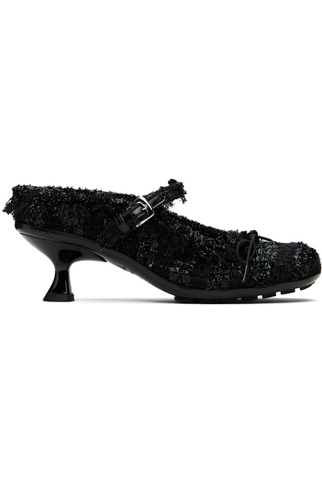 Грип мюли на каблуке Simone Rocha, черный
