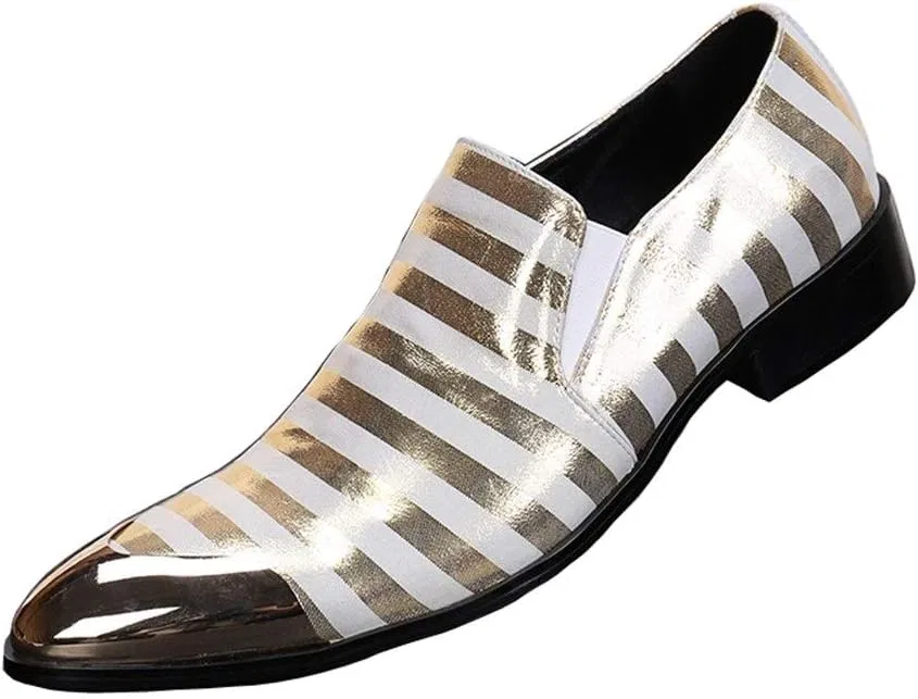 Лоферы мужские, Zebra Embossed Texture, Genuine Leather, White
