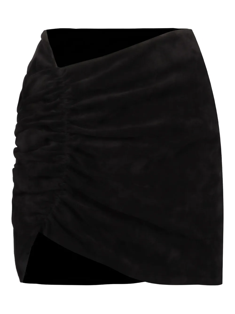 

Кожаная юбка с драпировкой The Mannei, черный